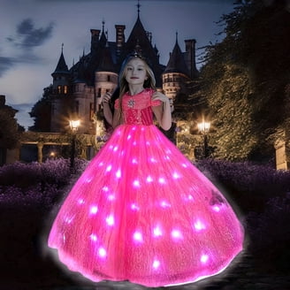 pink light up princess dress LED Light-Up Pink Princess Tutu Dress for Girls