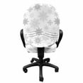 thumbnail image 3 of Winter Office Chair Slipcover, Ornamental Crystals of Ice Freezing Weather in January Cold Abstract, Protective Stretch Decorative Fabric Cover, Standard Size, Grey Grey White, by Ambesonne, 3 of 5
