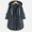 Navy, variant on Women's Hooded Button-Front Winter Jacket with Pockets Long Sleeve Polyester Coat | Casual Outdoor Outerwear for Cold Weather Commutes and Weekend Errands