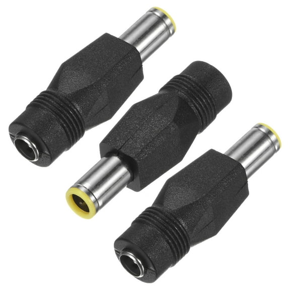Uxcell 3pcs DC Connectors Adapter, 8mm Male to 5.5mm Female, Copper Barrel Connector