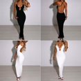 thumbnail image 3 of Vestido ajustado con espalda descubierta para mujer, prenda sin mangas con cordones, Color liso, sin tirantes, 3 of 4