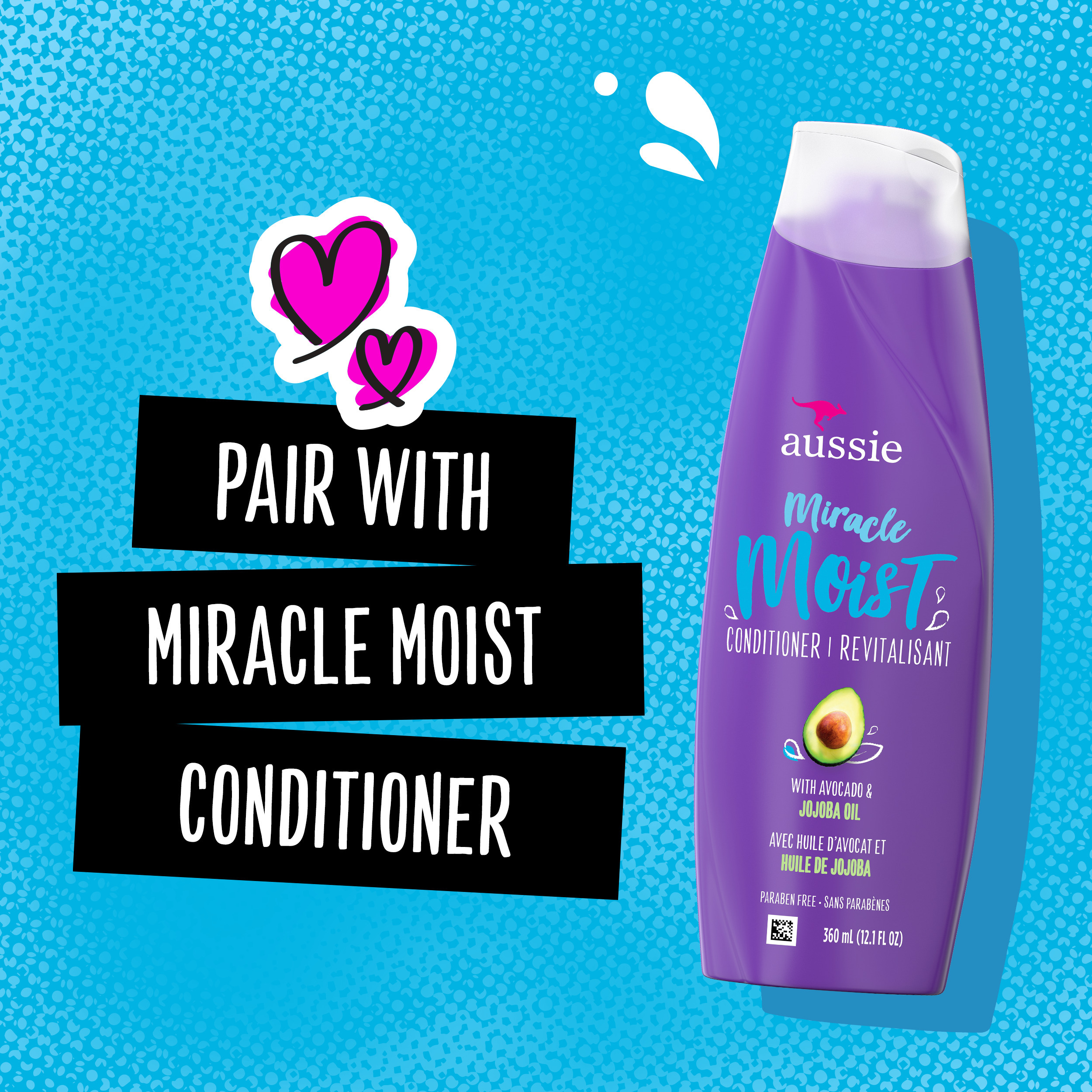 Aussie Miracle Moist Shampoo for All Hair Types with Avocado, Moisturizing, Paraben Free, 12.1 fl oz - image 6 of 9