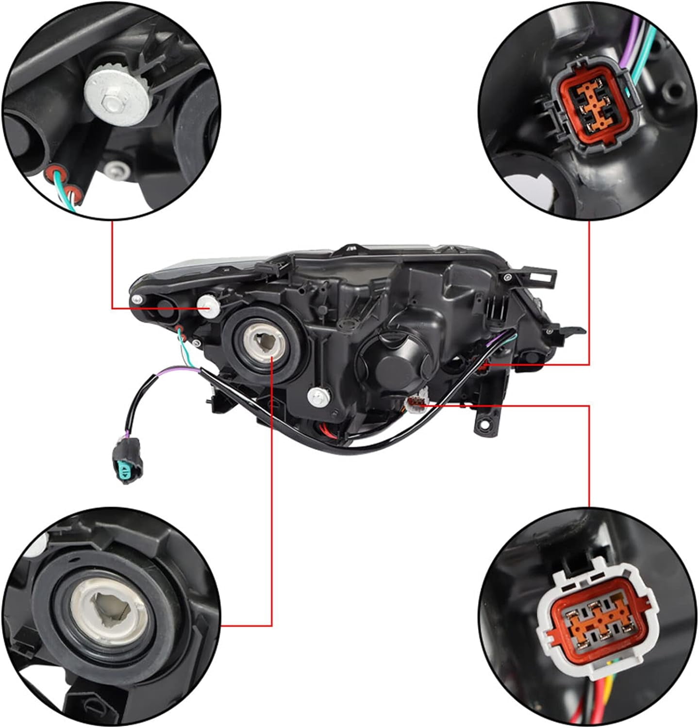 LABLT Headlights w/LED DRL Replacement for 2014 2015 2016 Nissan Rogue Halogen Headlamp Assembly Left and Right Side