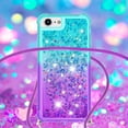 thumbnail image 4 of Funda para iPhone SE 2022/2020 Brillantina Líquida Divertida Reluciente y con Cristales en Movimiento Cuerpo Cruzado con Cordón Ajustable, 4 of 5