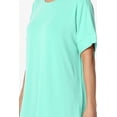 thumbnail image 5 of Women's Casual Round Neck Cuffed Short Sleeve Loose Tee Basic Top T-Shirt, 5 of 7