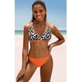 thumbnail image 3 of Charmo Women V Neck Bikini Set Low Waist 2 Pieces Swimsuits Tie Back Swimwear, 3 of 7