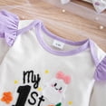 thumbnail image 5 of Infant Boys Clothing Set Cartoon Print Long Sleeve Romper and Shorts with Headband Outfit Sets Size 9-12 Months ,Purple, 5 of 8