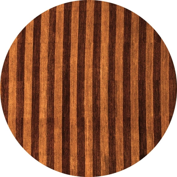Ahgly Company Indoor Round Abstract Orange Modern Area Rugs, 8' Round