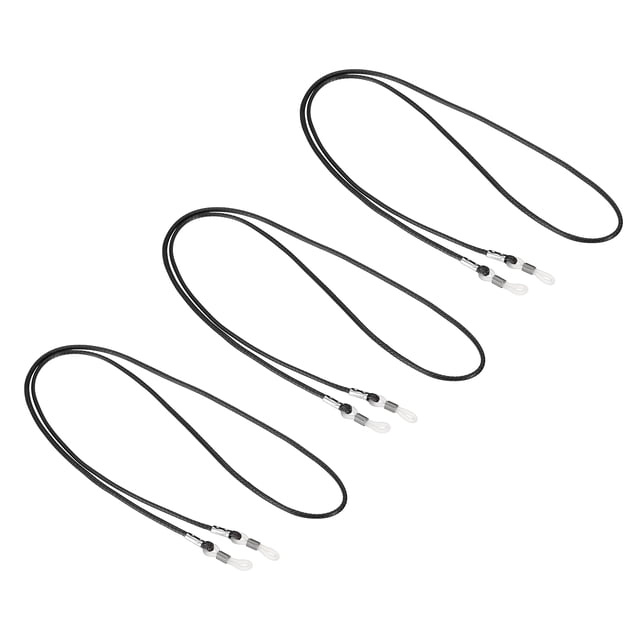 Cadena para gafas Uxcell, ajustable, cordón para gafas de seguridad, retentor de gafas de sol, negro, paquete de 3