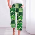 thumbnail image 2 of lcziwo Today's Sales of The Day, Womens St Patricks Day Capris Pants High Waist Drawstring Comfy Cotton Linen Cropped Trousers Summer Lightweight Vacation Beach Capri Pant with Pockets Green M, 2 of 6
