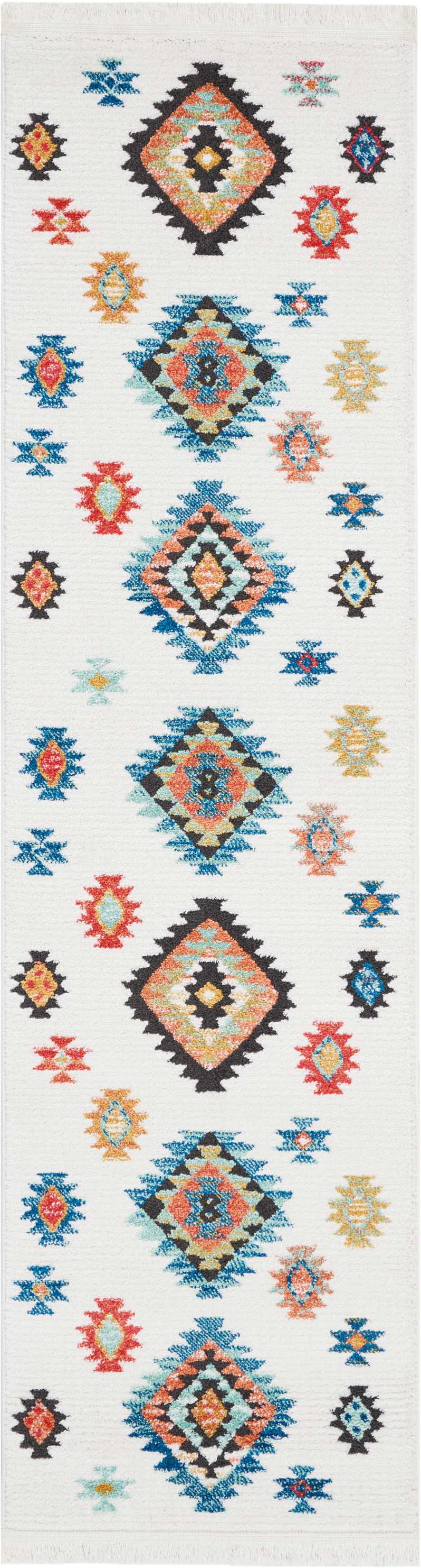 Nourison Tribal Decor Tribal White 2'2" x 7'9" Area Rug, (2x8)