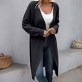 thumbnail image 2 of XEGLSBU Cardigan Sweaters for Women Black Long Knit Cardigan Sweater Outerwear Soft Comfortable Open Front Long Sleeve Pocket Coat Fall Winter Fashion Black Size M, 2 of 4