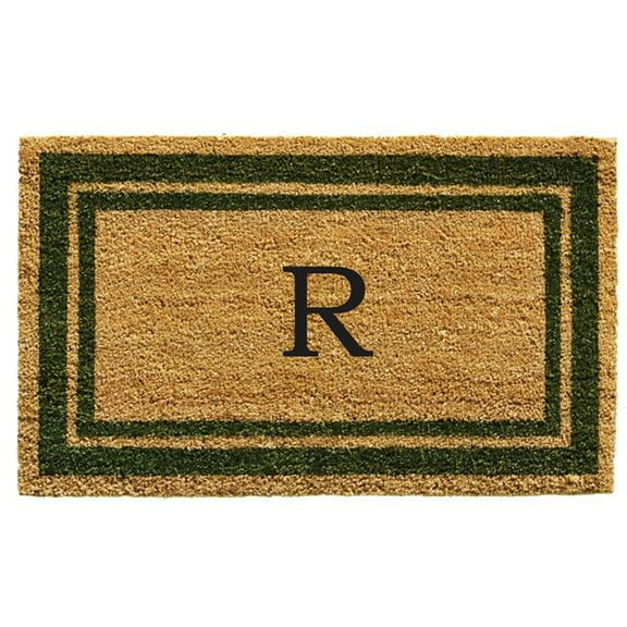 Calloway Mills Sage Green Border 24" x 36" Monogram Outdoor Doormat (Letter S)