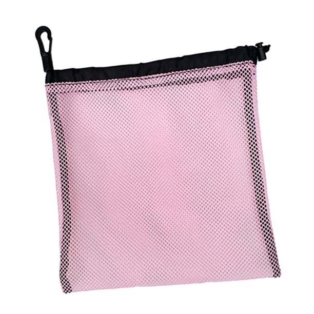 Bolsa de malla de nailon ligera para redes de golf y tenis, con capacidad para 30 pelotas. Rosado
