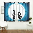 thumbnail image 2 of MKHERT Moon On Blue Sky and Werewolf Window Curtain Kitchen Curtains Window Treatments 26x39 inch,Set of 2, 2 of 3