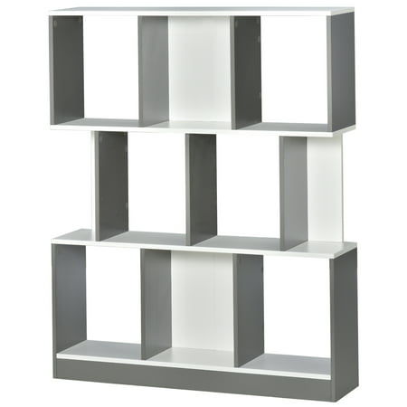 Homcom 3 Tier Wooden Bookcase Display, White Home Office Bookcase
