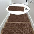 thumbnail image 3 of Marches d'Escalier en Tapis 14 Protecteurs d'Escalier Intérieurs Coureurs d'Escalier Escaliers Intérieurs - Brun, 3 of 9