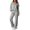 Grey, variant on Womens 2 Piece Outfits Off the Shoulder Sweatshirts Crop Top Wide Leg Sweatpants Fall Casual Matching Lounge Sets