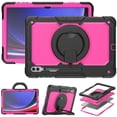 thumbnail image 2 of Case for Samsung Galaxy Tab S10 Ultra 2024/ S9 Ultra/ S8 Ultra 14.6 inch, 360 Rotating Stand Handle Pencil Holder Shoulder Strap Heavy Duty Shockproof Cover, Rose PC, 2 of 7