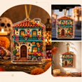 thumbnail image 5 of 2D Acrylic Day of the Dead House Ornament, Colorful Sugar Skull Home Hanging Decoration for Halloween Tree, Wall, Car Mirror and Dia de los Muertos Party Decor, 3.9 Inch, 5 of 5