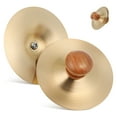 thumbnail image 1 of MasteelfCA 1 Pair Hand Cymbals Dancing Cymbal Instrument Rhythm Percussion Instrument Finger Cymbals With Handles, 1 of 8