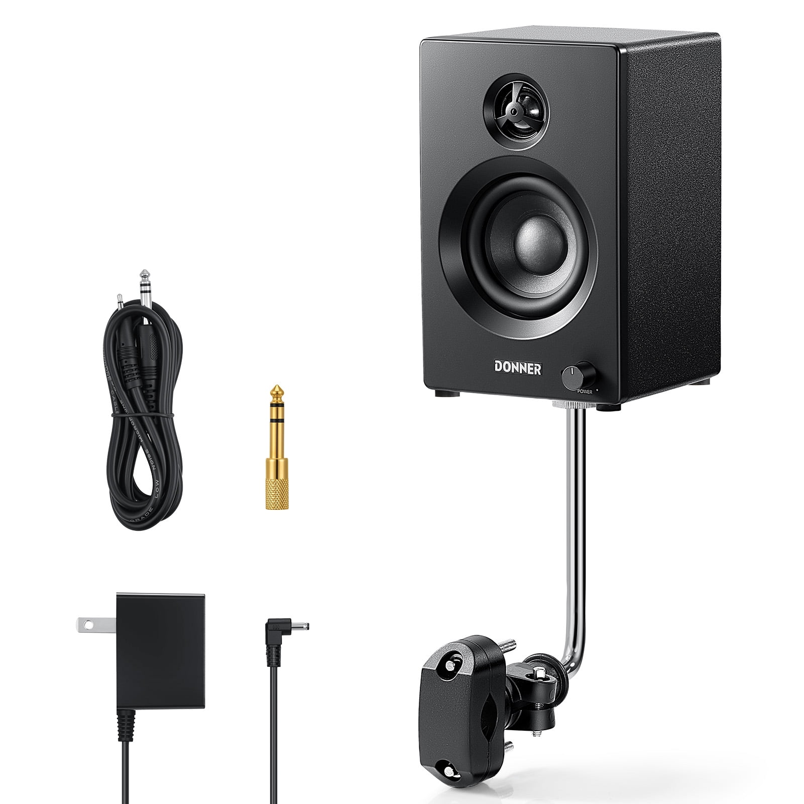 Donner 20W RMS Mini Electric Drum Amp 3“ Woofer 80W Peak Power,Bluetooth Wireless Amplifier for Practice
