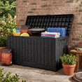 thumbnail image 6 of Uforic 60 Gallon Lockable Resin Outdoor Storage Box, Waterproof Deck Box with Handles, Weather Resistant Outdoor Storage for Patio Furniture, Garden Tools & Pool Accessories, Black, 6 of 8