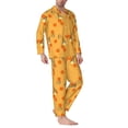 thumbnail image 2 of Naloa Honeycomb Men’s Pajamas Set - Long Sleeve Button Down Sleep Shirt and Pajama Bottoms Sleepwear Set-Large, 2 of 7