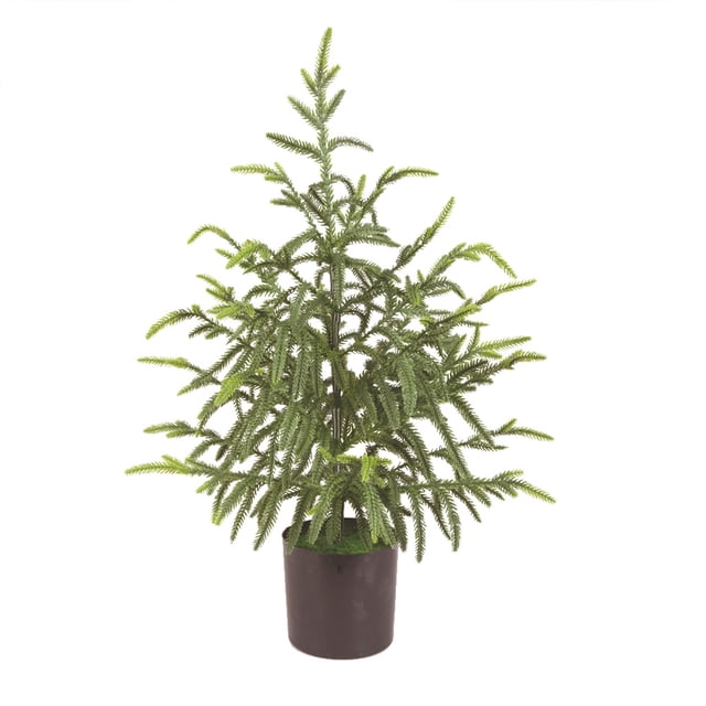 Christmas Tree Decorations Norfolk Pines Needle Potted Christmas Tree 59In Simulation Bonsai Green Decor Christmas Tree Ornaments