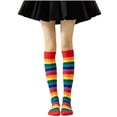 thumbnail image 2 of Kilaqueen Knee High Socks for Women Colorful Striped Fashion Compression High Socks Casual Running Athletic Nurses Pregnant Travel Flight Sports Socks, 2 of 3