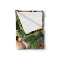 thumbnail image 2 of Christmas Soft Flannel Fleece Blanket, Holly Berries Tree Topper Baubles Vintage Seasonal Ornaments Pine Image, Cozy Plush for Indoor and Outdoor Use, 70" x 90", Umber Ruby Emerald, by Ambesonne, 2 of 6