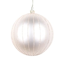 Vickerman 4" Oat Matte Glitter Ball Christmas Ornament, 4 pieces per bag