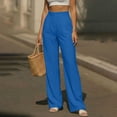 thumbnail image 5 of cocolona Womens Casual Dress Pants Elastic Waist Straight Wide Leg Business Work Pants with Pockets, 5 of 5