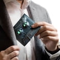 thumbnail image 4 of Monedero pequeño ojos Cartera cuero con cara contrabando - Necronomicon () Verde Púrpura, 4 of 9
