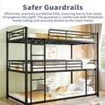thumbnail image 3 of Twin Over Twin Over Twin Triple Bunk Bed Frame, Heavy Duty Detachable Bunk Beds for 3, Metal 3 Bunk Beds with 2 Ladder & Guardrail for Teens Adults (Black), 3 of 7
