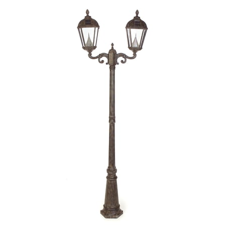 UPC 854433001154 product image for Gama Sonic GS-98S Royal Solar Lamp Post - Double Lamps - Weathered Bronze | upcitemdb.com