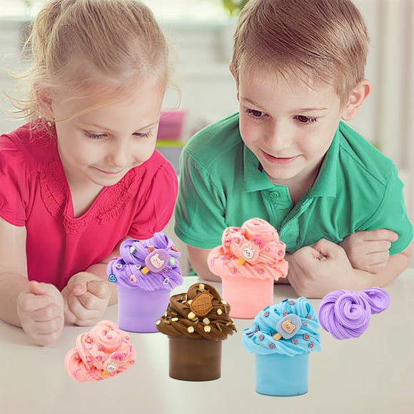 Cagogo under $5 4Pcs Slime, 70ml Furry Cloud Butter Slime, Sweet Cone Themed Slime Clay, Non Settling Stretchy DIY Slime, Sensory Play Creative Crafts Slime, Stress Relief SlimeToyforKids