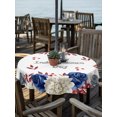 thumbnail image 3 of Outdoor Tablecloth with Umbrella Hole Zipper Happy Independence Day Round Tablecloth 54" Waterproof Table Cloth 4th of July Rustic Floral Leaves Berries Patio Table Cover Tablecloths for Picnic, 3 of 8