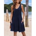 thumbnail image 4 of Zeagoo Women T Shirt Dress with Pockets Summer Beach Dress for Women V Neck Sun Dress Women Short Mini Dress A Line Dress, 4 of 6