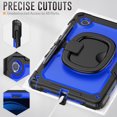 thumbnail image 5 of Allytechgroup Rugged Case for Lenovo Tab M11 11" 2024, Adjustable Kickstand Case with Built-in Screen Protector Shoulder Strap Anti-Drop Shockproof Full Body Protection Case, Black+Blue, 5 of 8