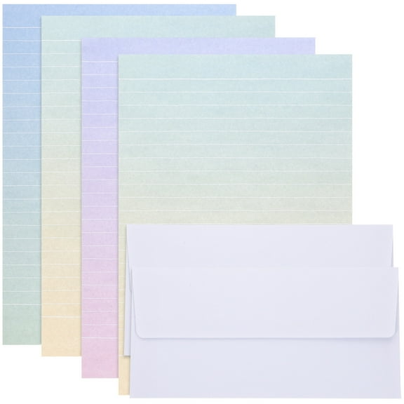 Topbathy 4 Sets Letter Paper Envelope Set Assorted Color for Important People Greetings