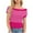 Hot Pink, variant on Women's Lightweight Sweaters off Shoulder Short Sleeve Side Button Striped Knit Pullover Tops Soft Casual Blouses