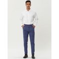 thumbnail image 3 of Lars Amadeus Pantalones a cuadros de negocios para hombre Pantalones de vestir a cuadros con frente plano ajustados Azul marino S, 3 of 6