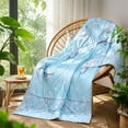 thumbnail image 5 of Yardvibe Cooling Comforter Twin Size, Floral Print Breathable Summer Comforter for Hot Sleepers & Night Sweats, Silky Smooth Cooling Blanket, Blue (E), 5 of 7
