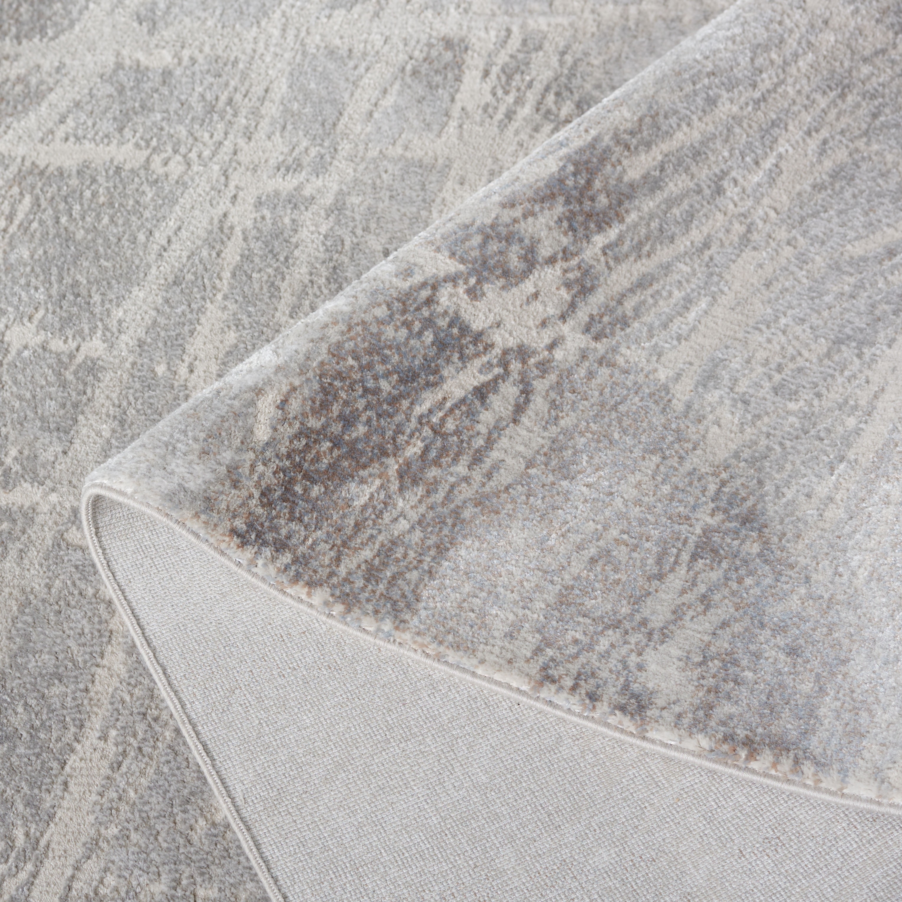 SAFAVIEH Platinum Malandra Abstract Area Rug, Gray/Light Gray, 6'7" x 6'7" Round