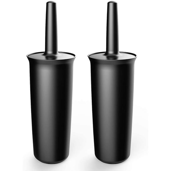 MR.SIGA Toilet Bowl Brush and Holder for Bathroom, Black, 2 Pack