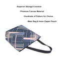 thumbnail image 3 of FORMRS Womens Canvas Tote Bag with Zipper Inner Pocket Shoulder Handbag, Black Stripes, 3 of 7
