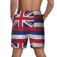 thumbnail image 2 of Mens Vintage Hawaiian Flag Swimming Trunks with Compression Liner Beach Quick Dry Swim Shorts, 2 of 6