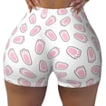 thumbnail image 2 of Fotbe Easter bunny footprint Seamless Shorts, Womens Workout Shorts High Waist Stretch Booty Short for Gym/Yoga/Running/Biking-XX-Large-Large, 2 of 8