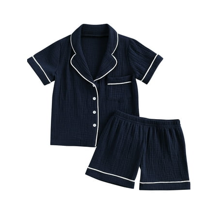 

Dewadbow Toddler Baby Girls Boy Pajamas Shirt Top Shorts Bottoms Sleepwear